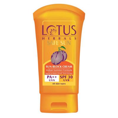 Lotus Herbals Safe Sun Sun Block Cream PA++ SPF-30 - 50 gm