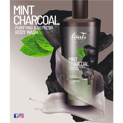 Louis Herbals Mint Charcoal Purifying And Refresh Body Wash 250ml