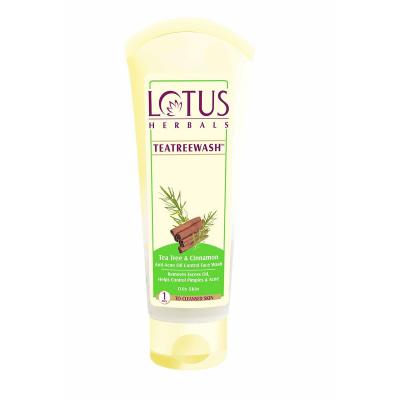 Lotus Herbals Teatree Wash Tea Tree & Cinnamon Anti-Acne Oil Control Face Wash 150 gm