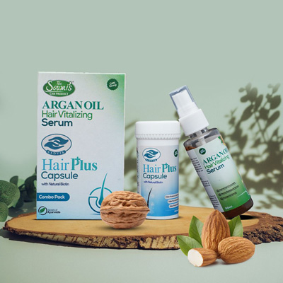 The Soumi's Can Product Argan Oil Hair Vitalizing Serum & Sadvik Hair Plus Capsule