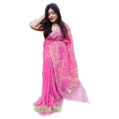 BS Pink Colour Nilkantho Jori Jamdani Saree