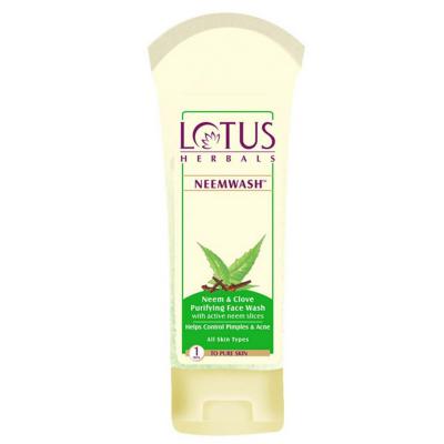 Lotus Herbals Neemwash Neem & Clove Ultra-Purifying Face Wash with Active Neem Slices - 150 gm